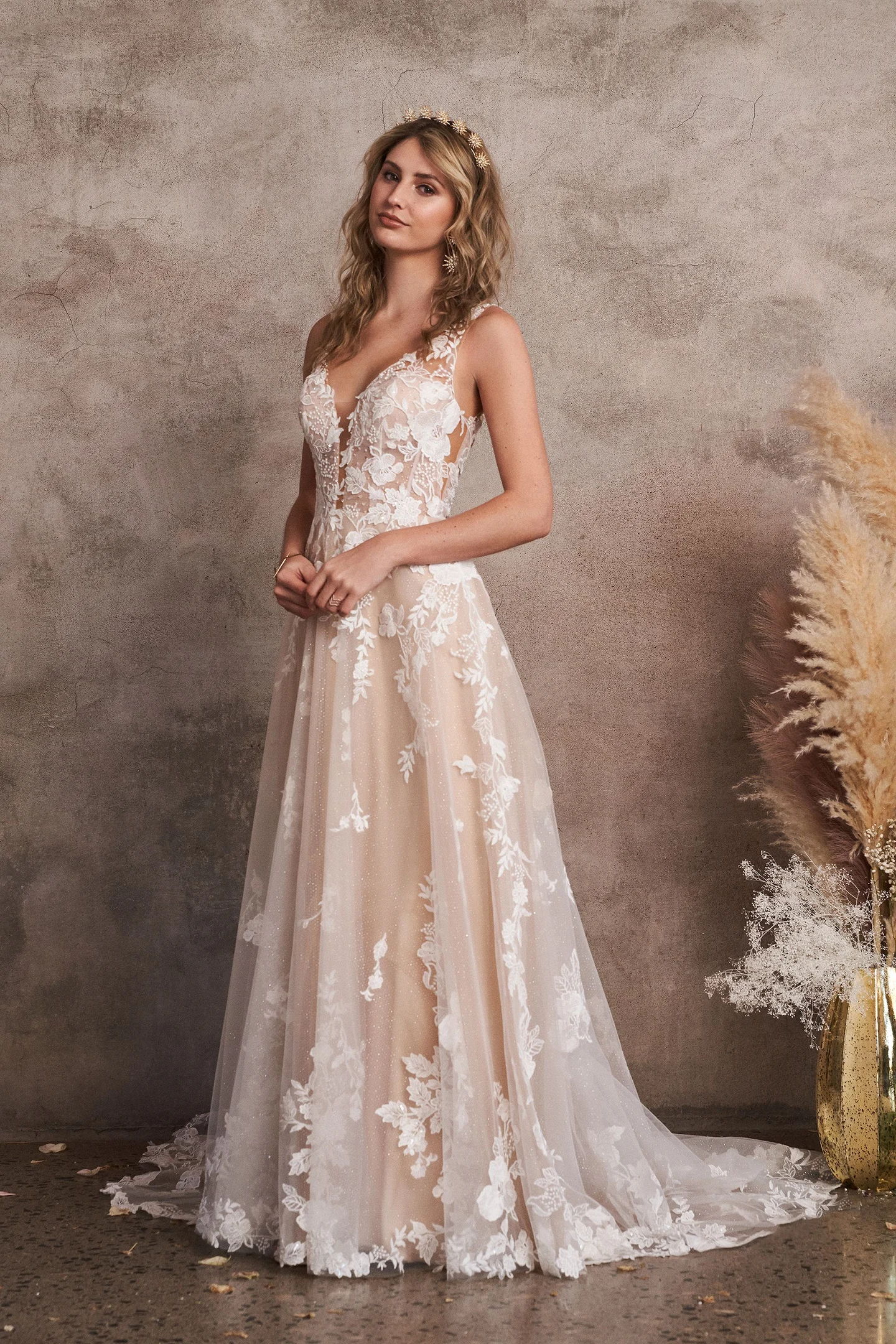 LILLIAN WEST 66222 Size 16 Sand/Ivory/Nude